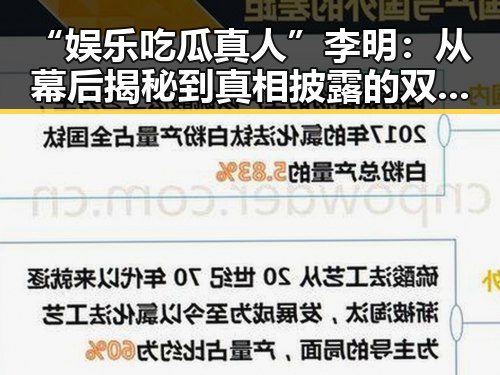 “娱乐吃瓜真人”李明：从幕后揭秘到真相披露的双重身份